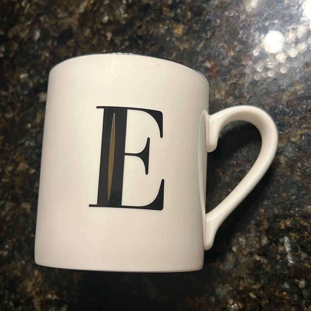 Threshold Monogram E Mug White Ceramic
